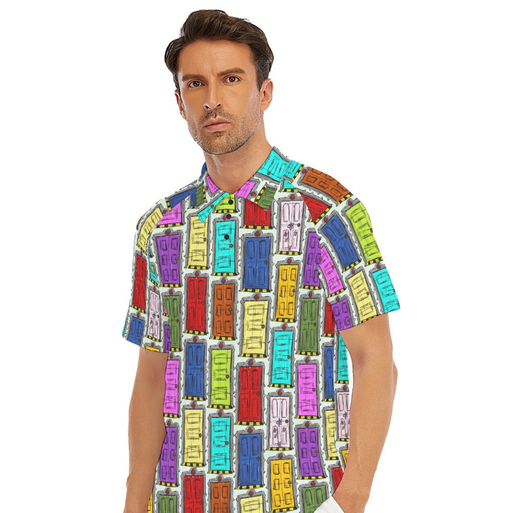 Sketchy Scare Doors - Men's Polo Shirt