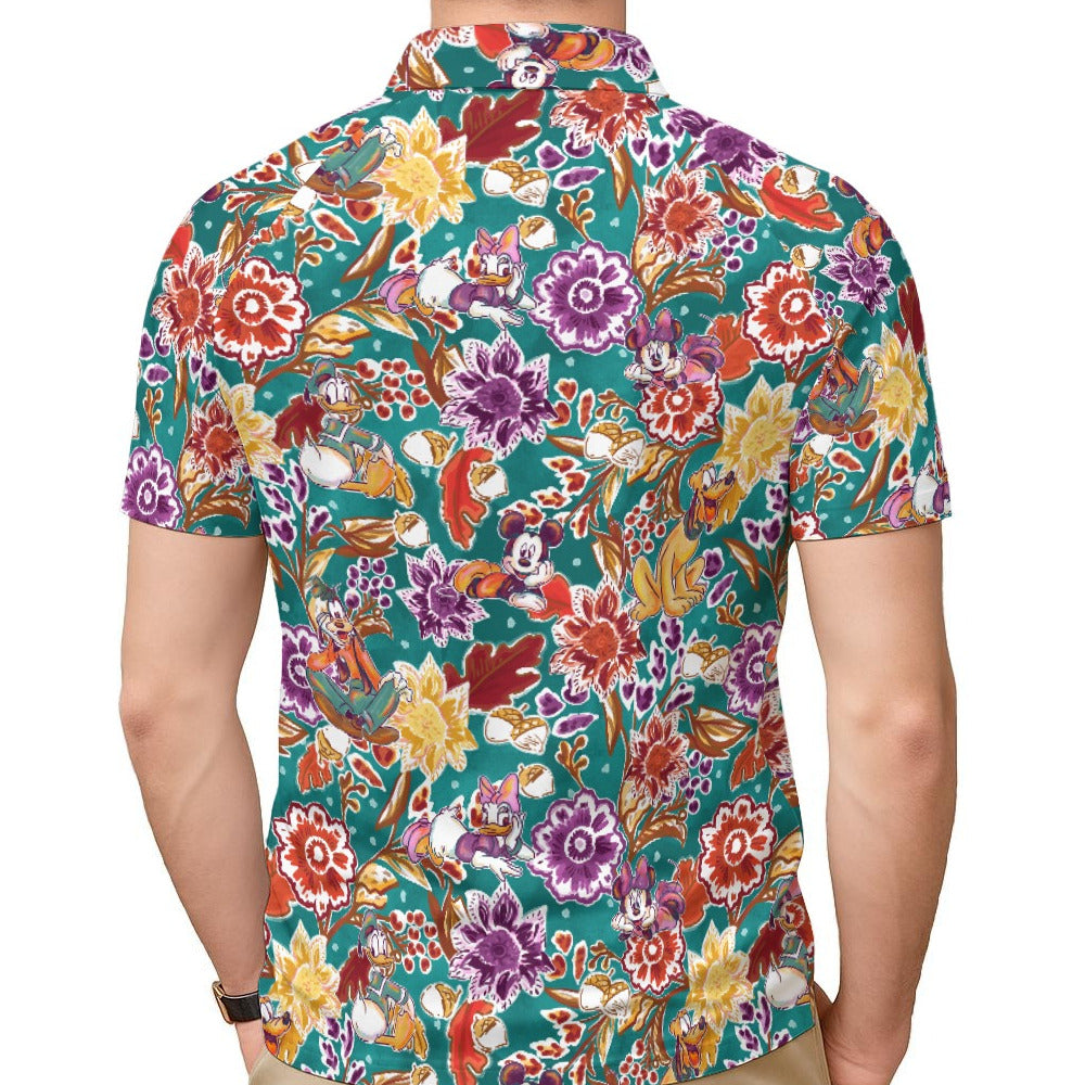Mouse and Friends Fall Garden - Men's Polo Shirt