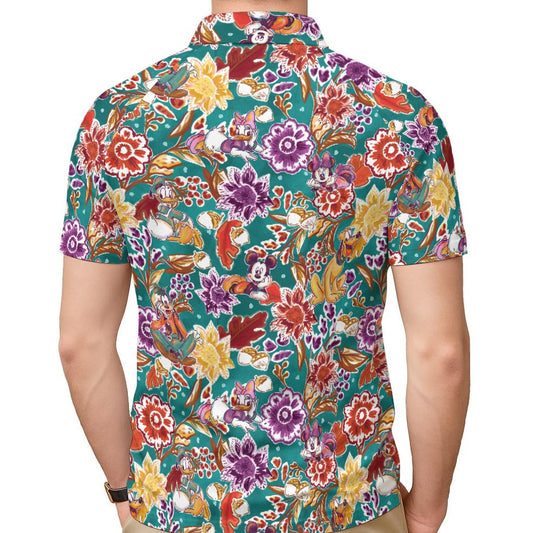 Mouse and Friends Fall Garden - Men's Polo Shirt
