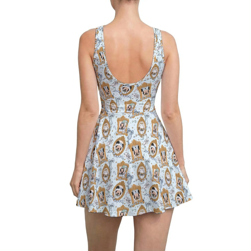 Classic Cartoon Merry Hot Coco - Women’s Sleeveless Athletic Skater Dress with Built-In Shorts
