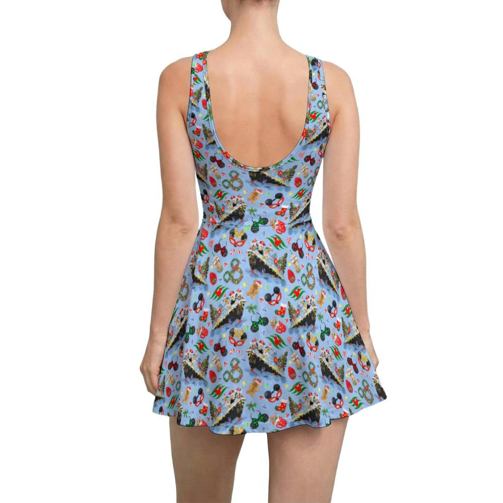 Very Merrytime Christmas Cruise - Women’s Sleeveless Athletic Skater Dress with Built-In Shorts