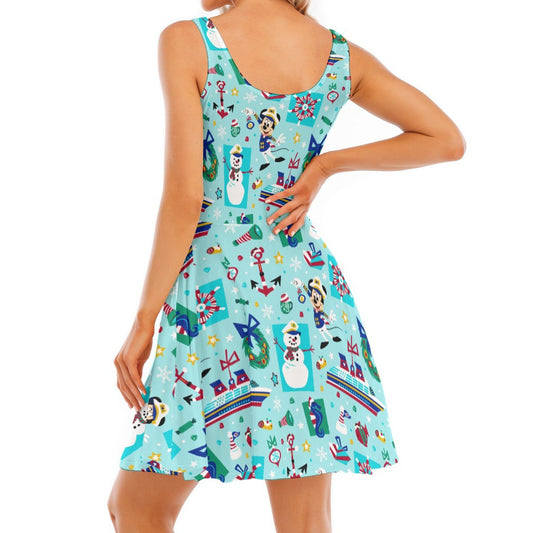 Mouse's Merry Cruise - Women's Sleeveless Pocket Skater Dress