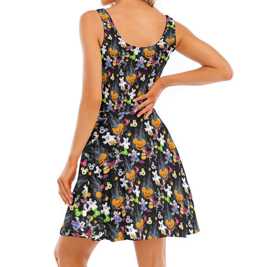 Mouse Gang Trick or Treat - Women's Sleeveless Pocket Skater Dress