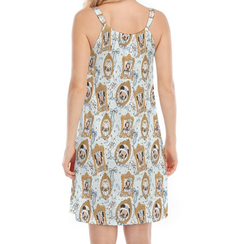 Classic Cartoon Merry Hot Coco - Women’s Adjustable Sundress