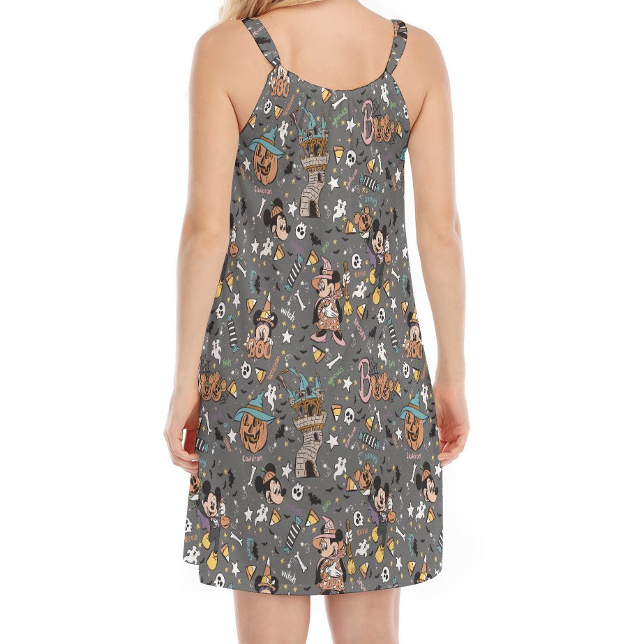 Spooky Spellbook Doodles - Women’s Adjustable Sundress