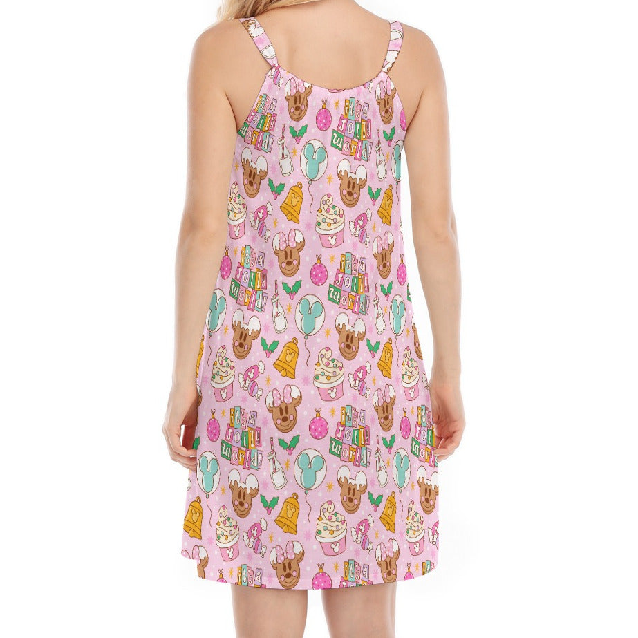 Tiny World Christmas Sugar Rush - Women’s Adjustable Sundress