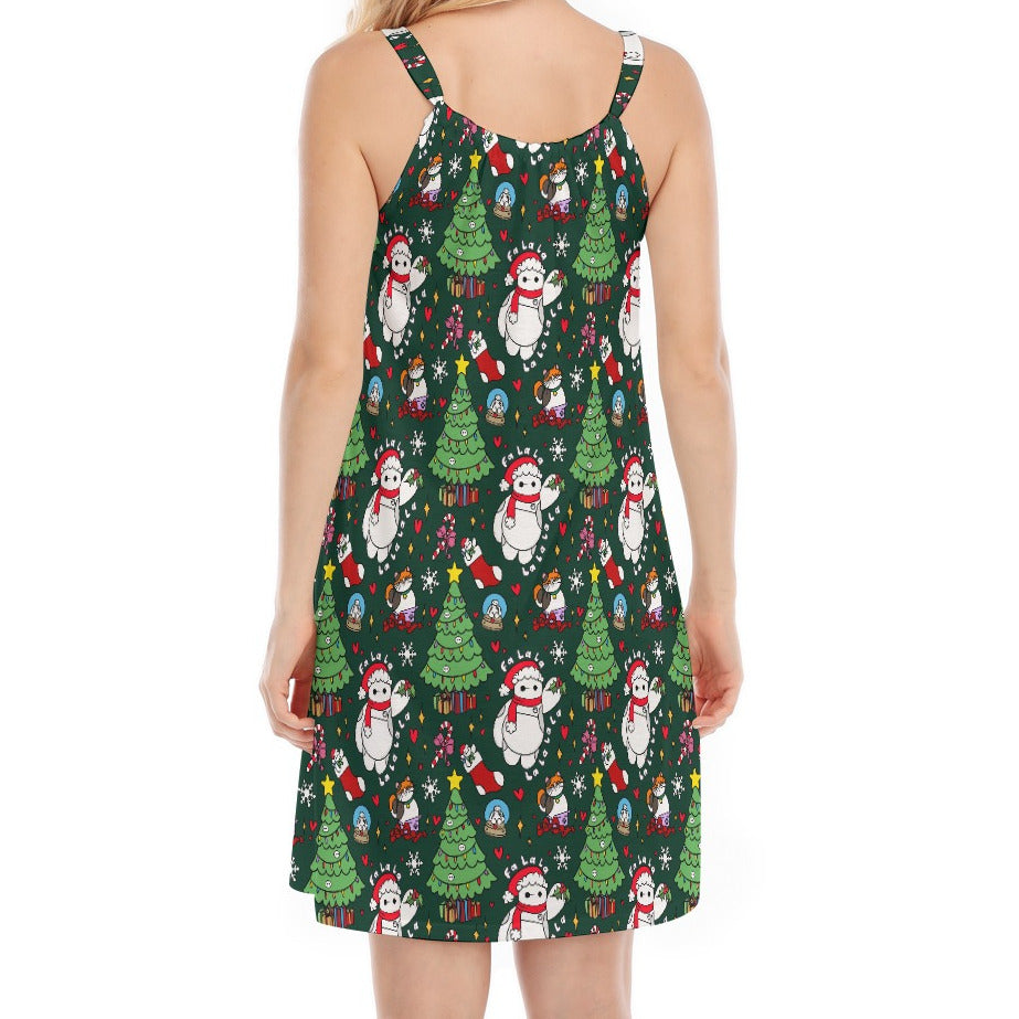 Robot Christmas Cheer - Women’s Adjustable Sundress