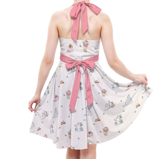 Storybook Christmas Cameo Mix - Women's Halter Vintage Pocket Dress