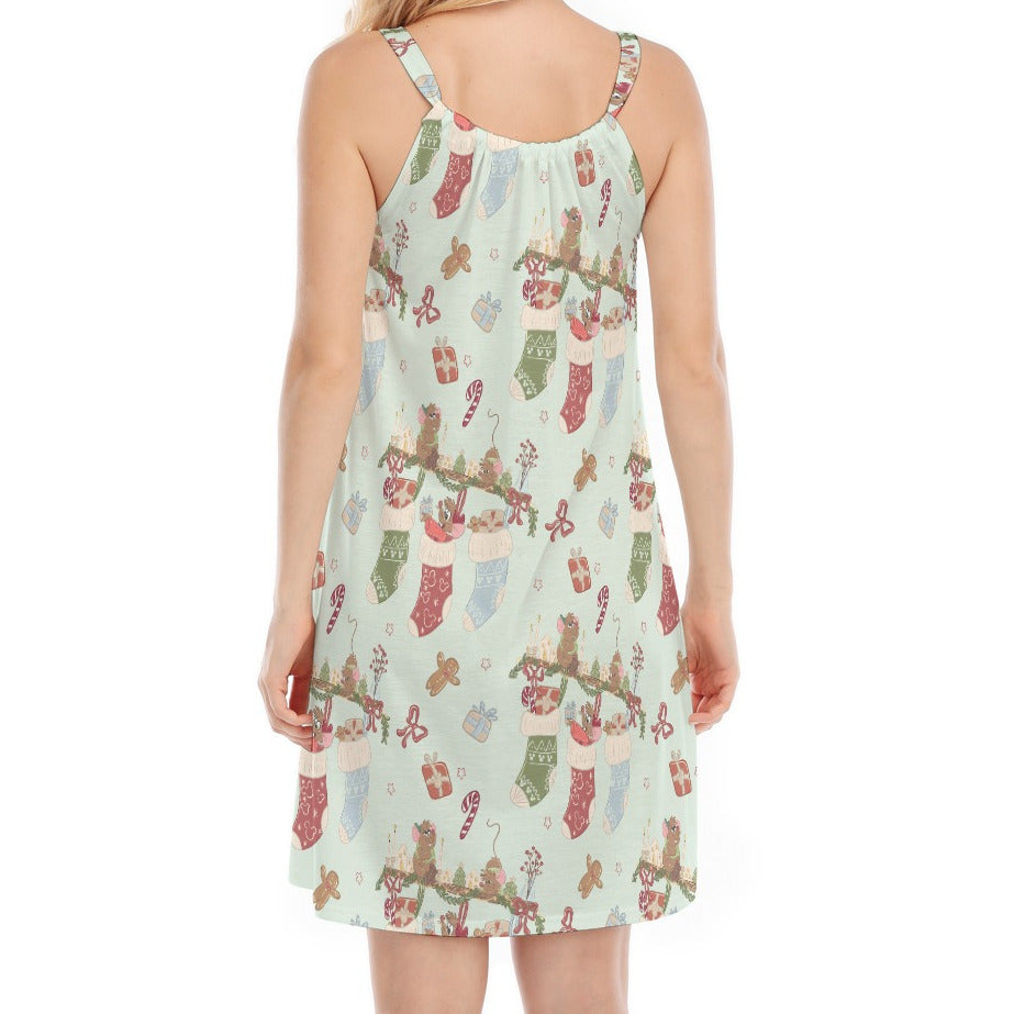 Fairytale Christmas Stocking Stowaways - Women’s Adjustable Sundress