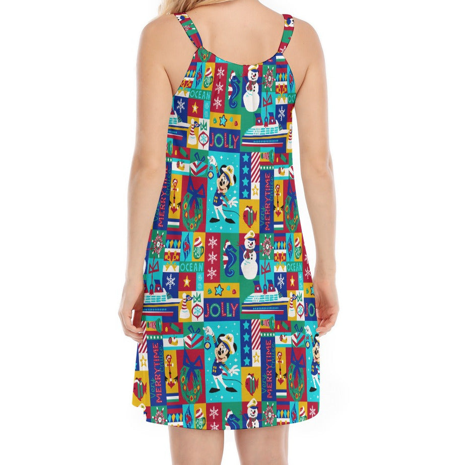 Sailor's Merry-at-Sea Patchwork - Women’s Adjustable Sundress
