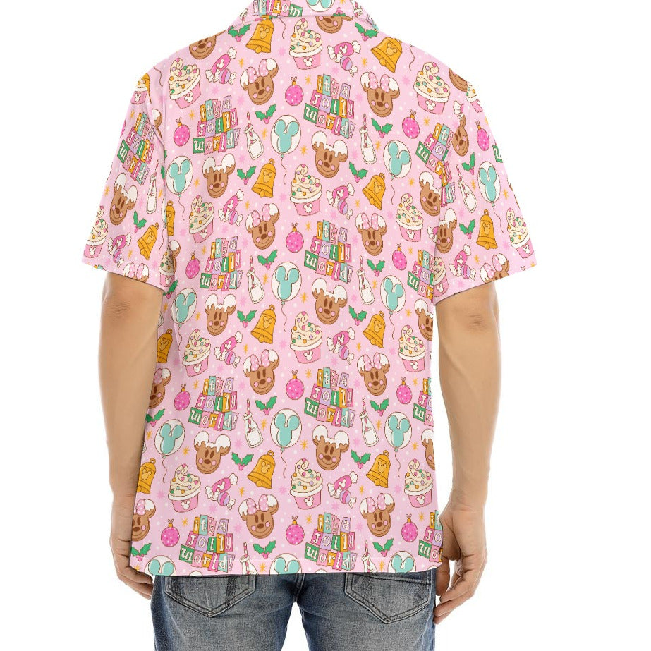 Tiny World Christmas Sugar Rush - Men's Hawaiian Button Up Shirt