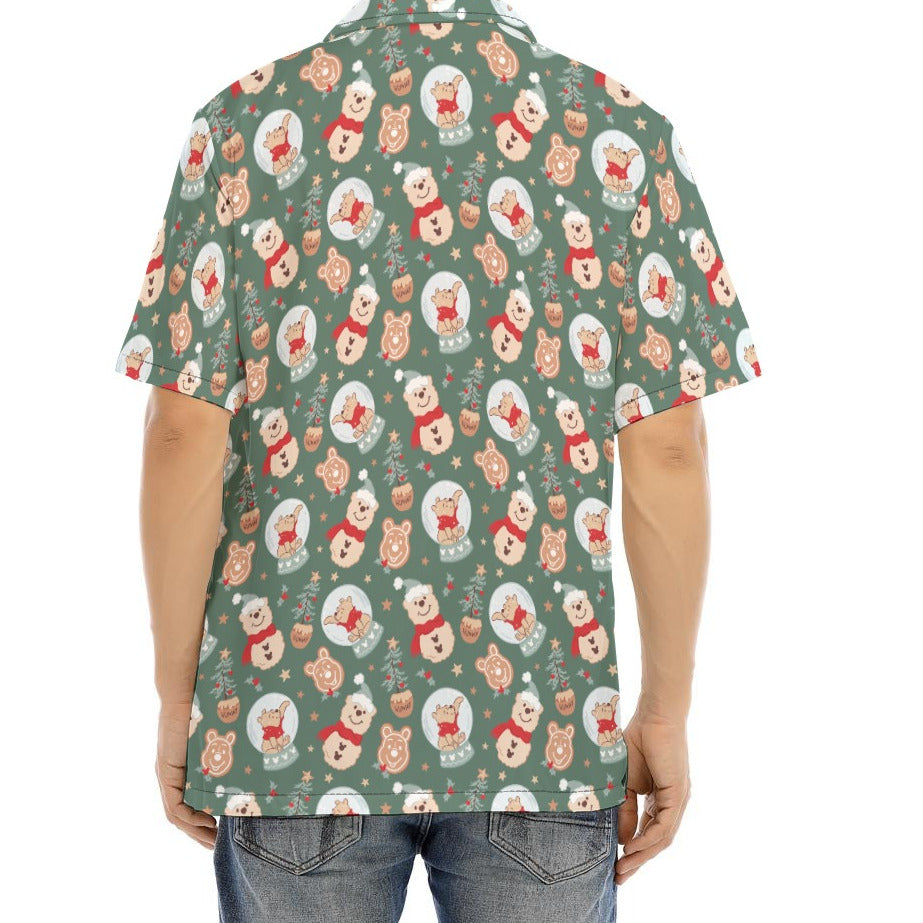 Bear's Honey Snowglobes - Men's Hawaiian Button Up Shirt