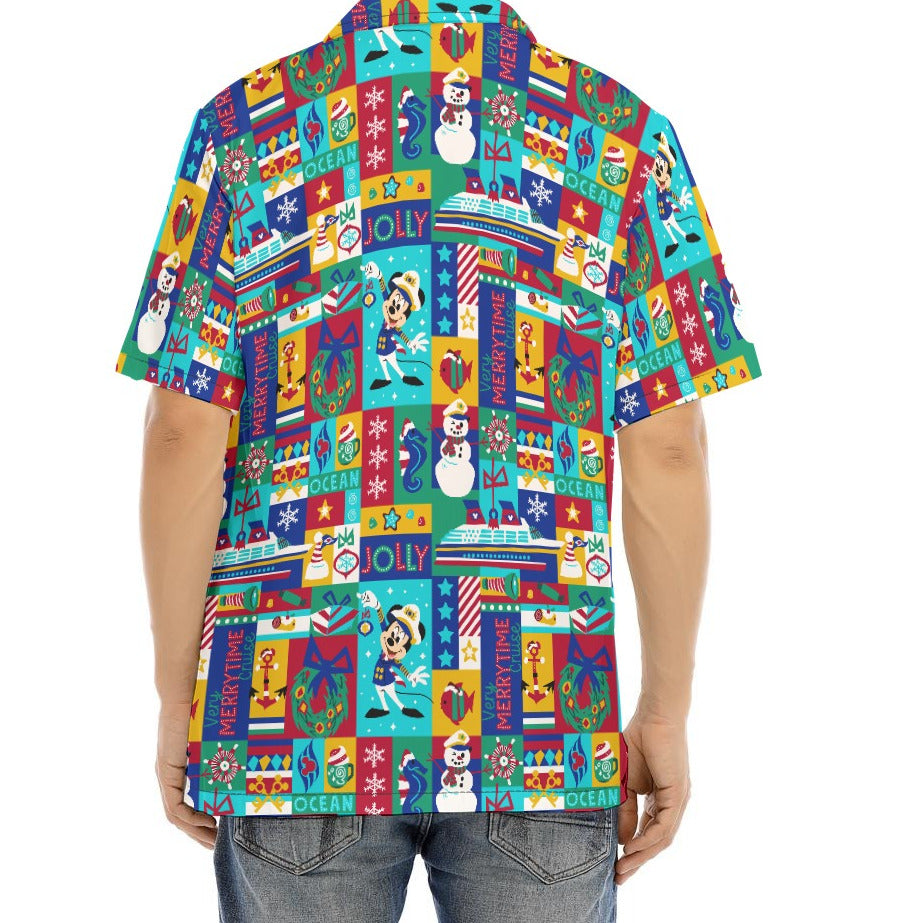 Sailor's Merry-at-Sea Patchwork - Men's Hawaiian Button Up Shirt
