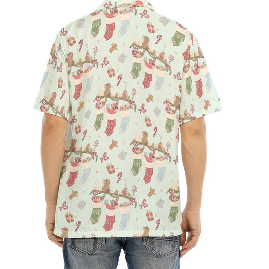 Fairytale Christmas Stocking Stowaways - Men's Hawaiian Button Up Shirt