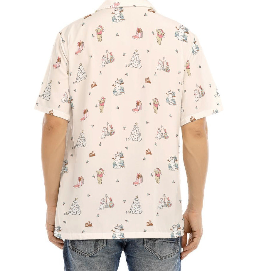 Storybook Christmas Cameo Mix - Men's Hawaiian Button Up Shirt