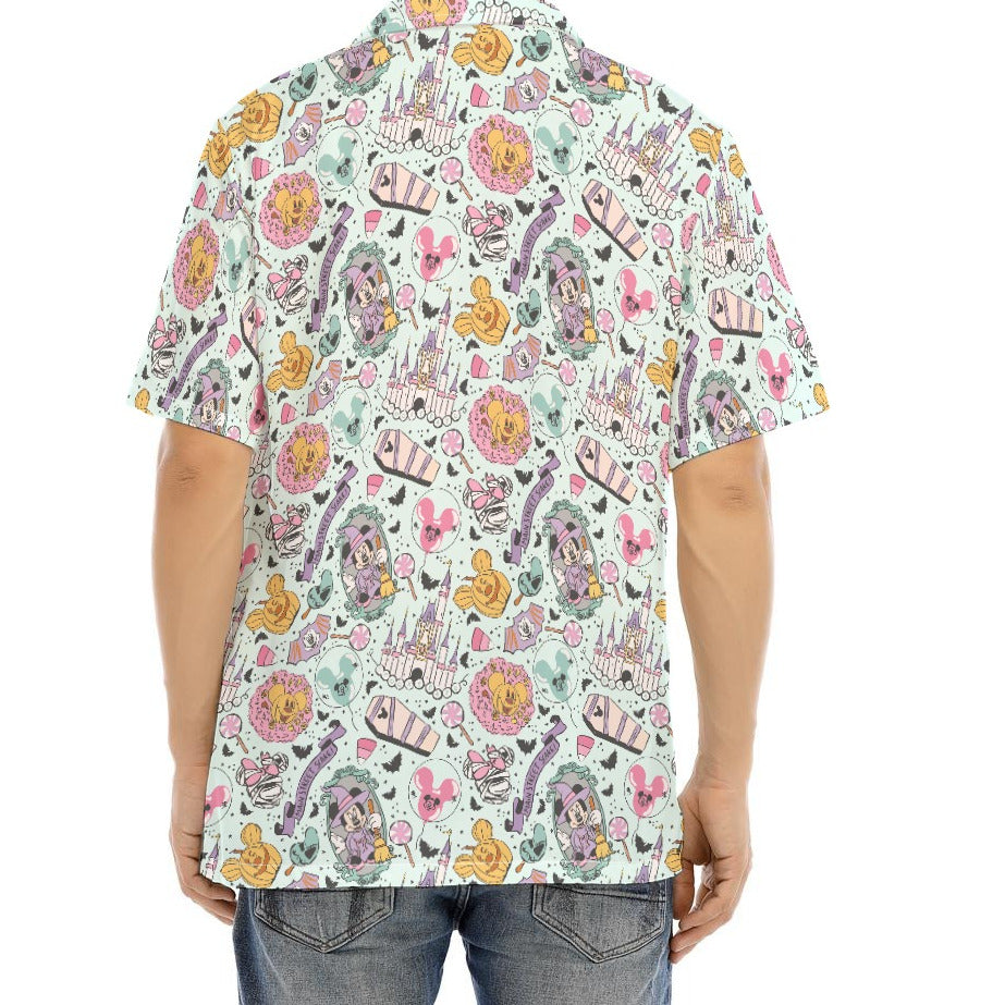 Pastel Spooky Party - Men's Hawaiian Button Up Shirt