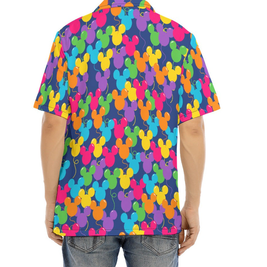 Bright Mouse Ear Balloons - Men's Hawaiian Button Up Shirt
