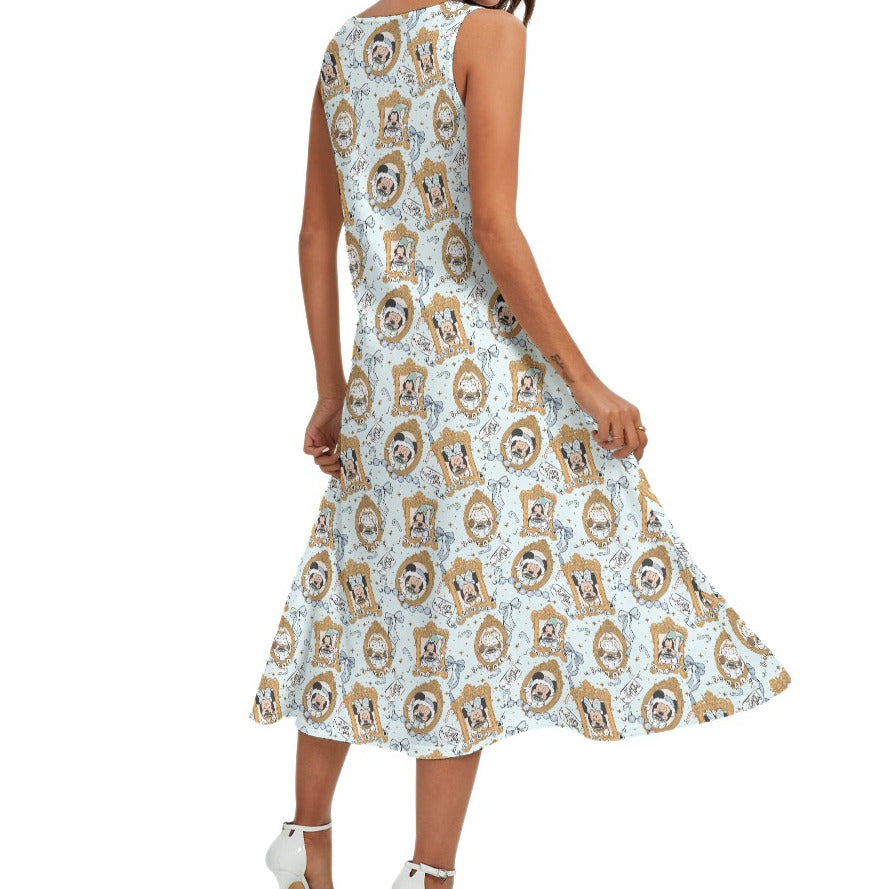 Classic Cartoon Merry Hot Coco - Women’s Diagonal Pocket Midi Dress
