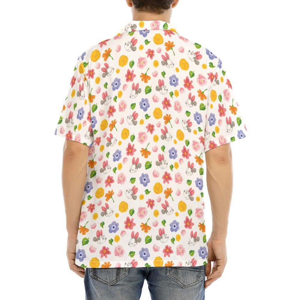 Floral Friends Springtime - Men's Hawaiian Button Up Shirt