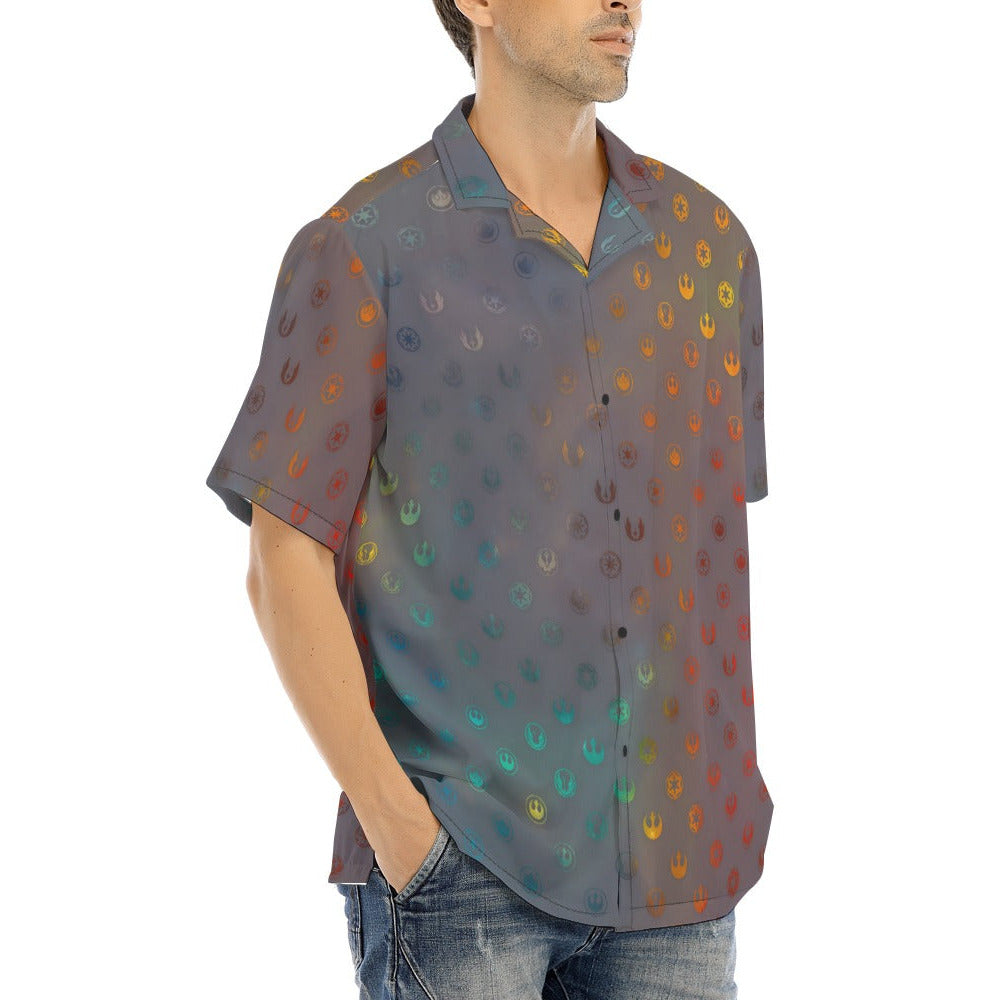 Galaxy Far Away - Men's Hawaiian Button Up Shirt