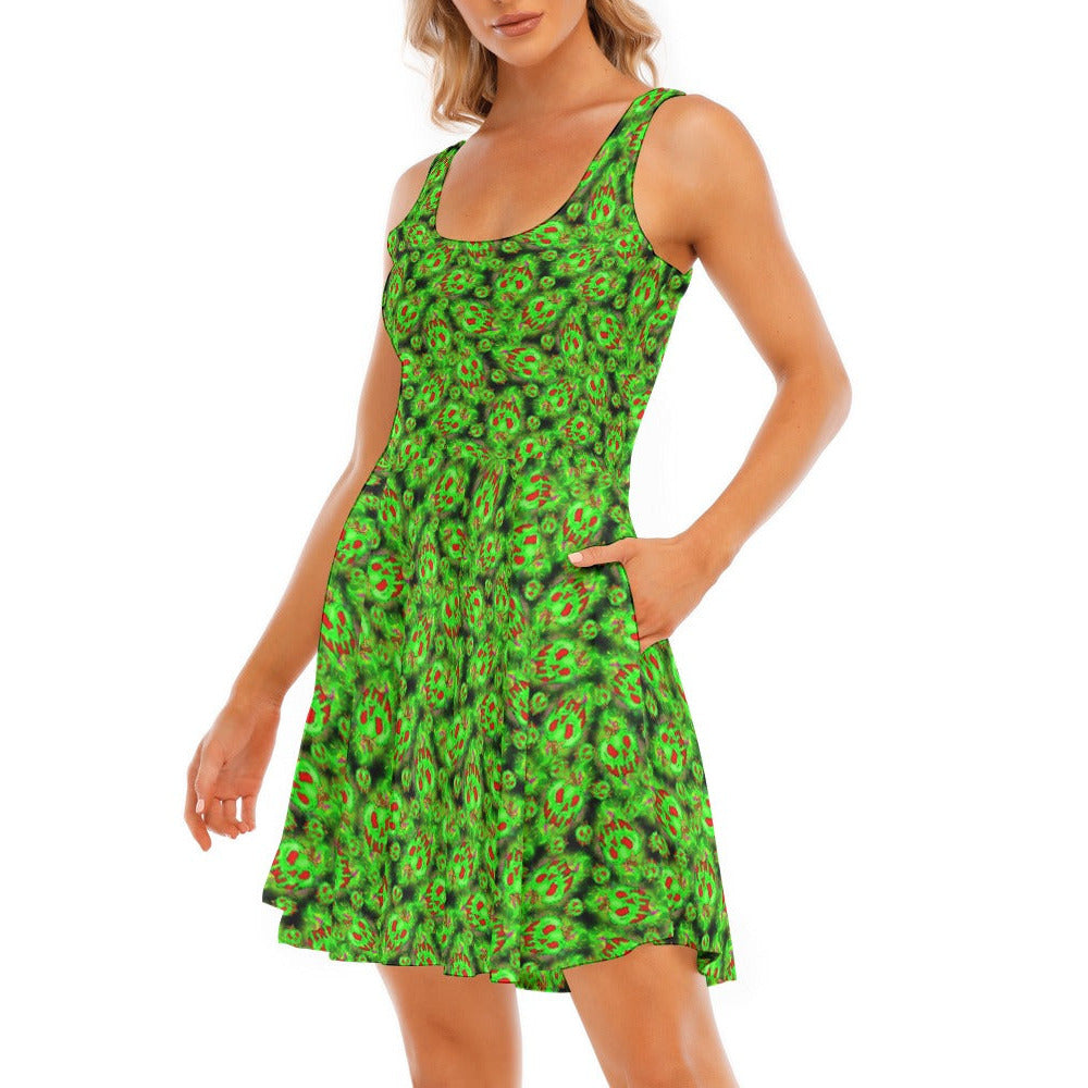 Just One Bite - Women's Sleeveless Pocket Skater Dress