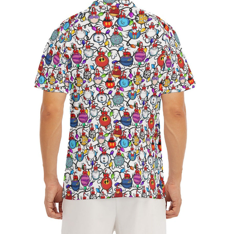 Festive Character Baubles on White - Men's Polo Shirt