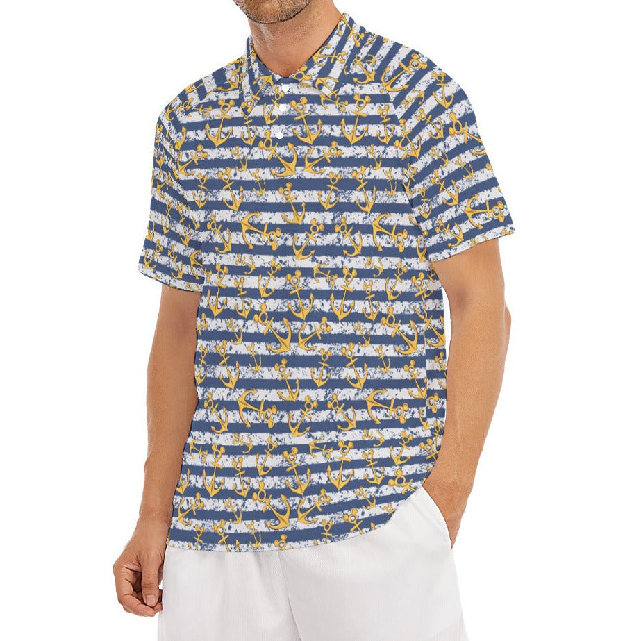 Nautical Mouse Ear Anchors - Men's Polo Shirt