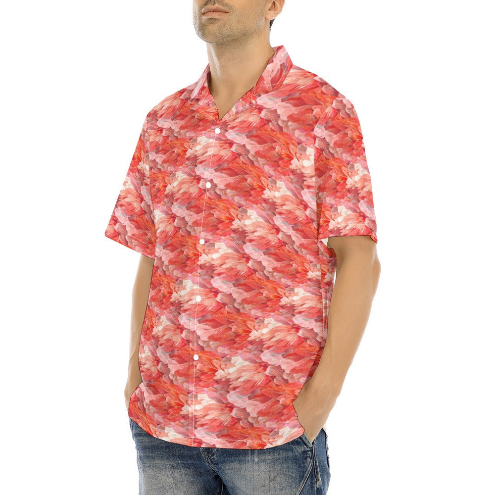 Animal Print - Flamingo - Men's Hawaiian Button Up Shirt