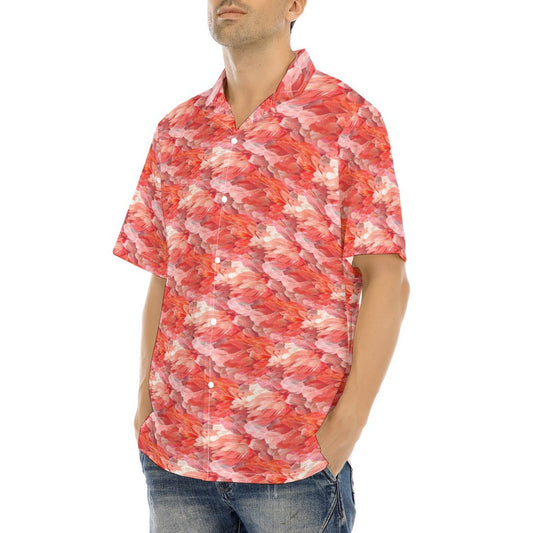 Animal Print - Flamingo - Men's Hawaiian Button Up Shirt