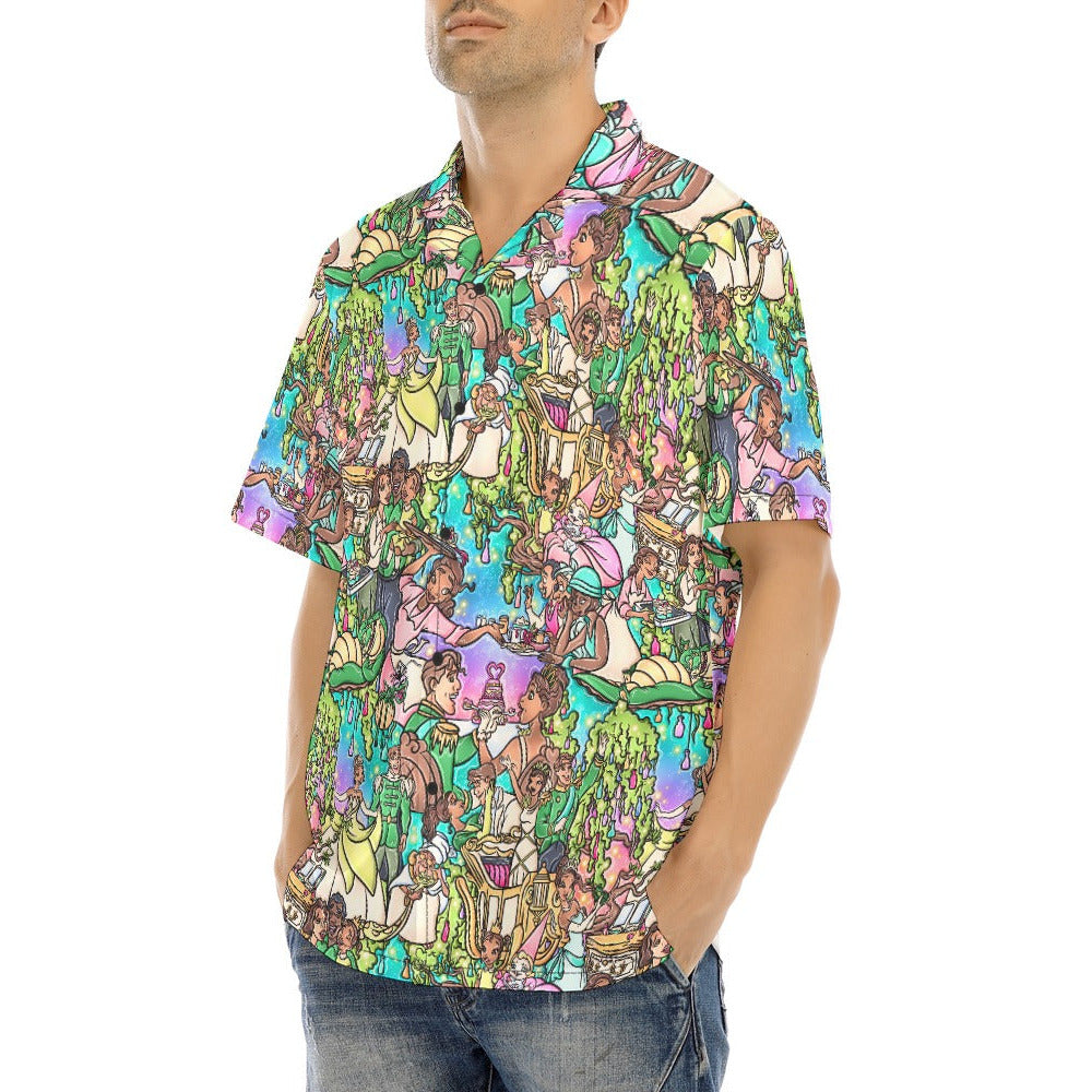 Bayou Princess Storybook Scenes - Men's Hawaiian Button Up Shirt
