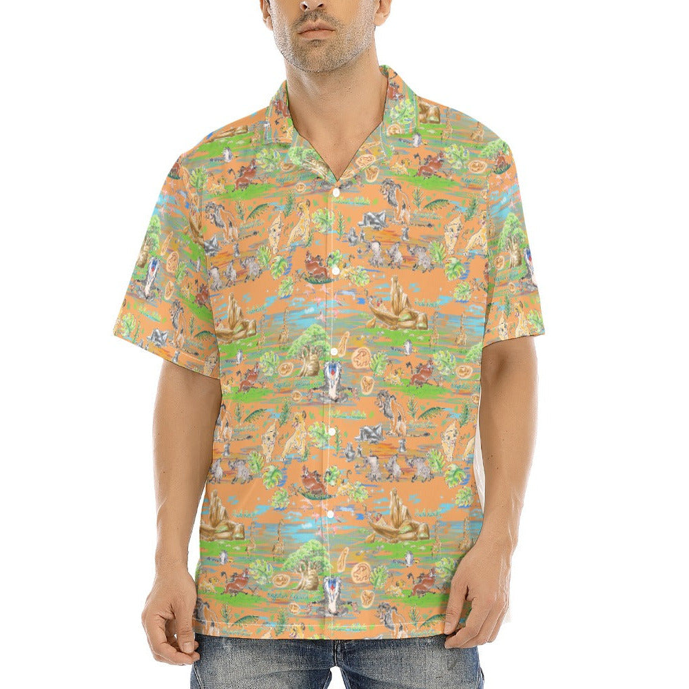Savanna Sunset Stories - Men's Hawaiian Button Up Shirt