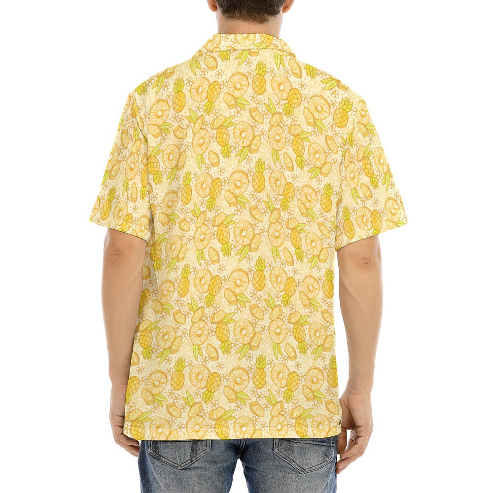 Summer Fruits - Pineapple - Men's Hawaiian Button Up Shirt