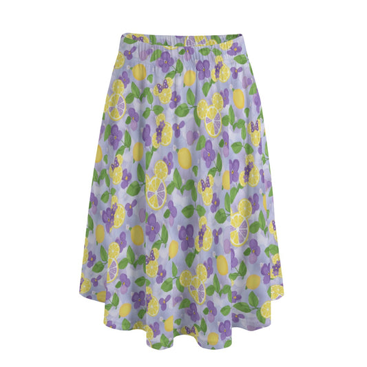 Vivacious Violet Lemonade - Women's Pocket Midi Skirt