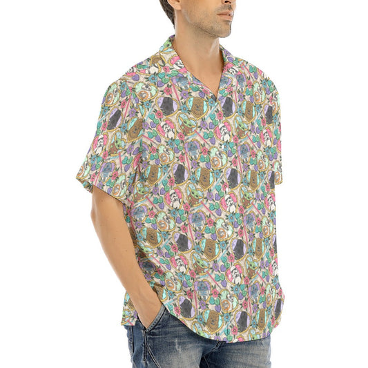 Tattoo Hearts Galactic Legends - Men's Hawaiian Button Up Shirt