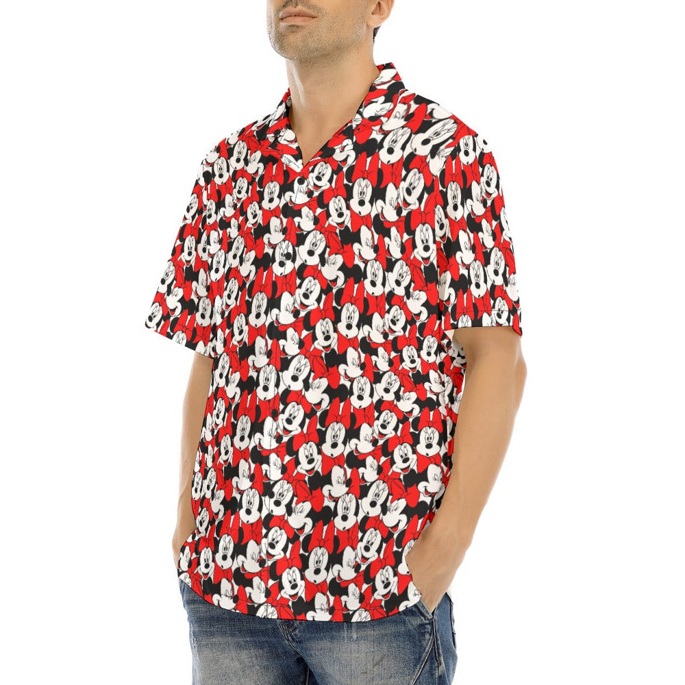 Many Faces of Polka Dot Mouse - Men's Hawaiian Button Up Shirt