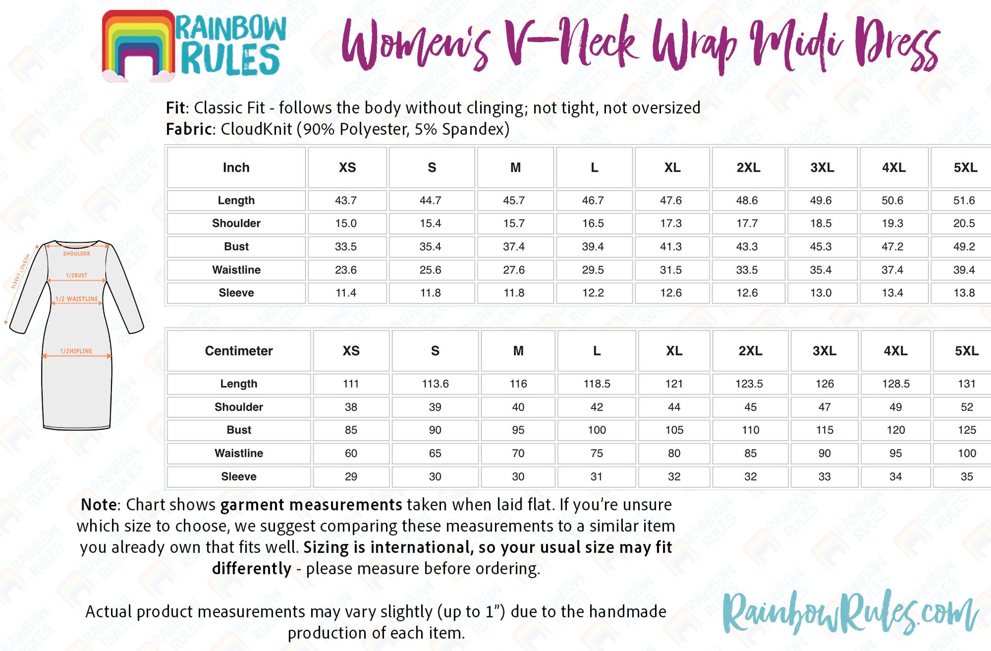 a women's v - neck dress size guide