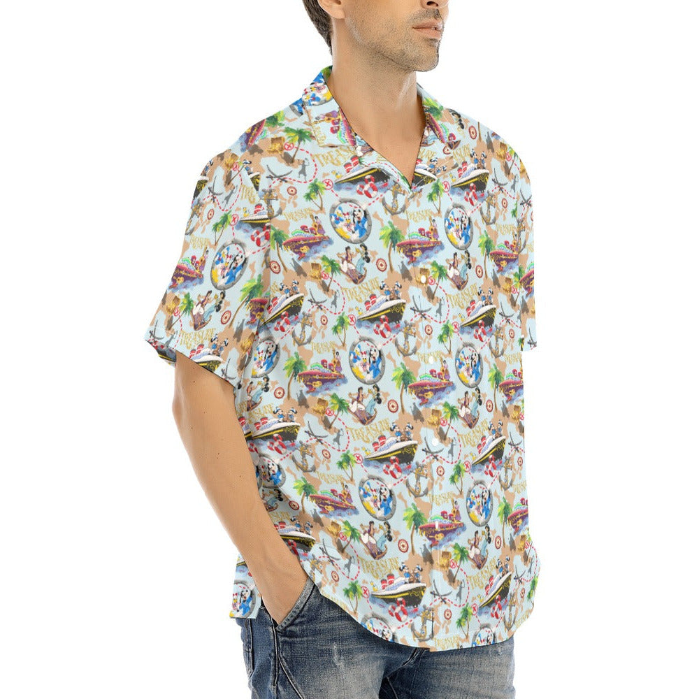 Treasure Voyage Cruise - Men's Hawaiian Button Up Shirt