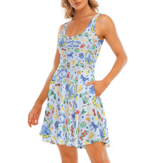 Sweet Life Pixie Dust - Women's Sleeveless Pocket Skater Dress