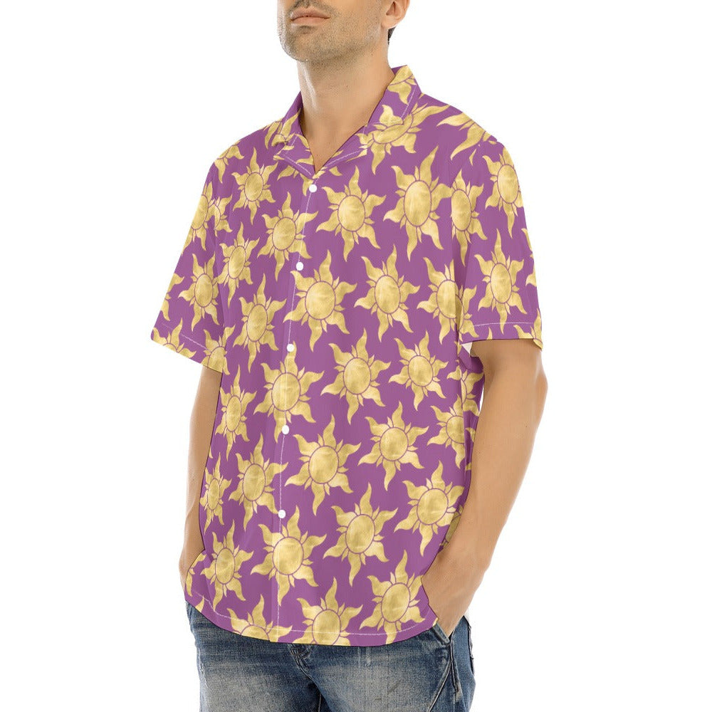 Golden Sun Symbols - Men's Hawaiian Button Up Shirt