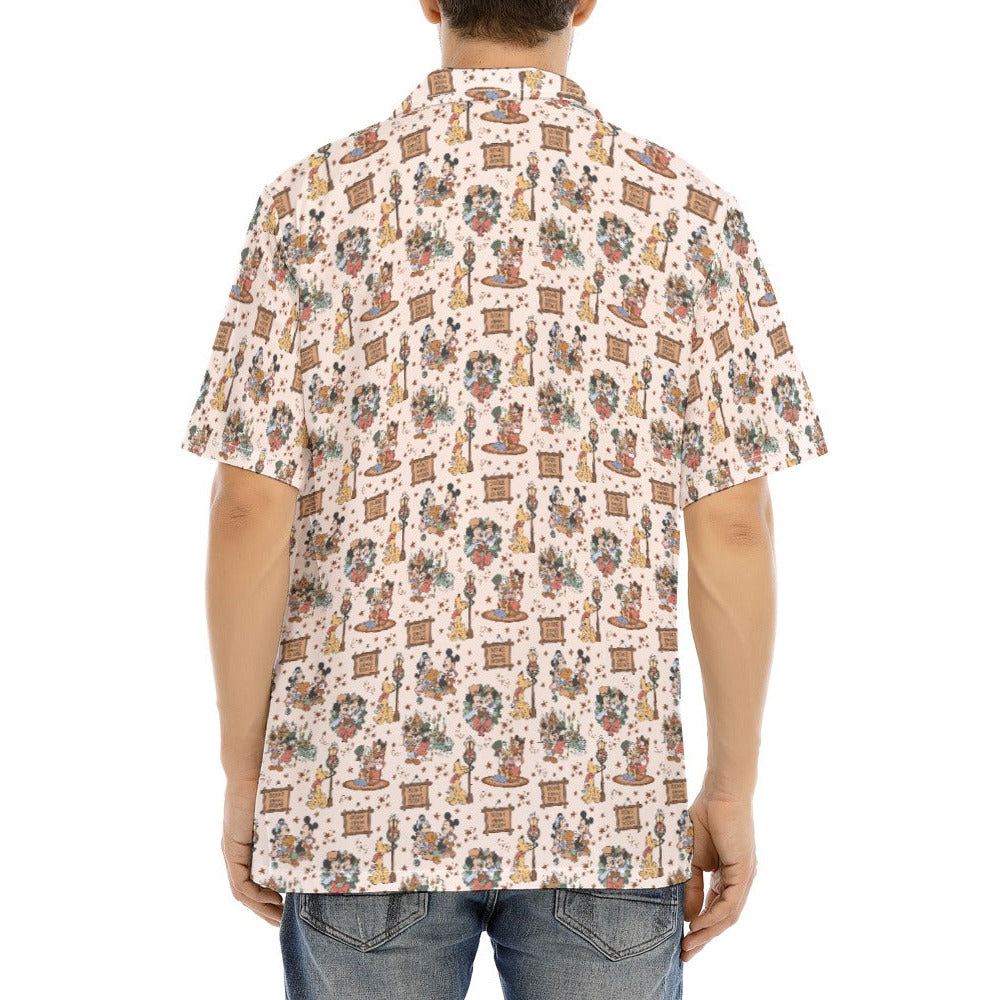 Victorian Holiday Celebration - Men's Hawaiian Button Up Shirt