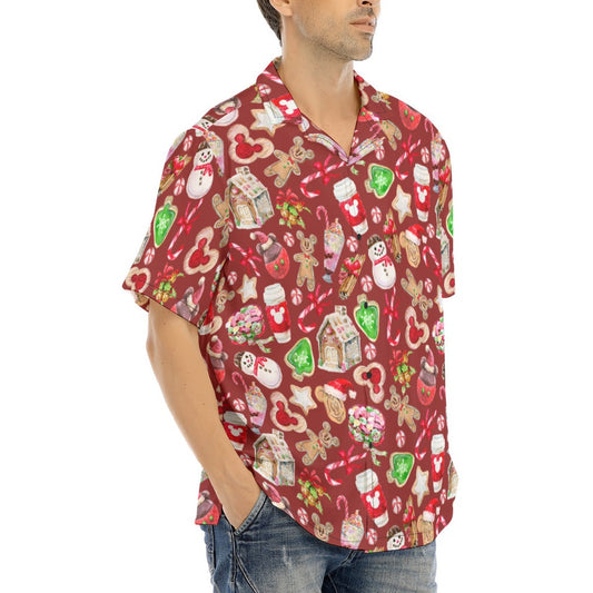 Christmas Snack Goals - Men's Hawaiian Button Up Shirt