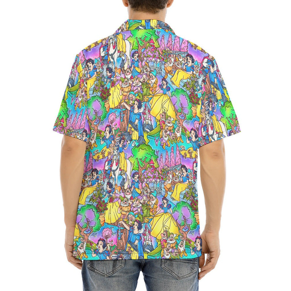 Fairest Princess Storybook Scenes - Men's Hawaiian Button Up Shirt