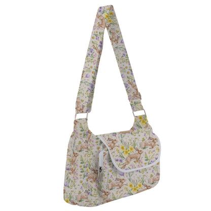 Spring Rabbits and Wildflowers - Digital Seamless Pattern