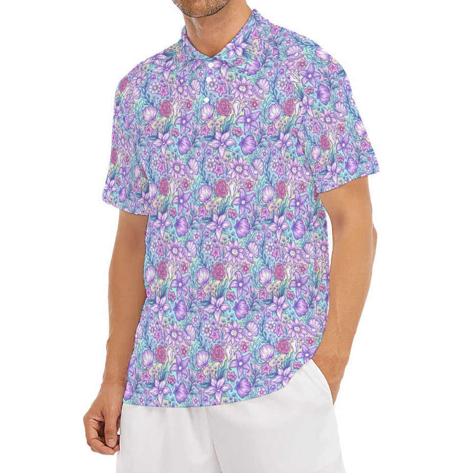 Fairytale Florals – Mermaid Princess - Men's Polo Shirt