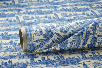 London in Cream Toile de Jouy Style - Digital Seamless Pattern