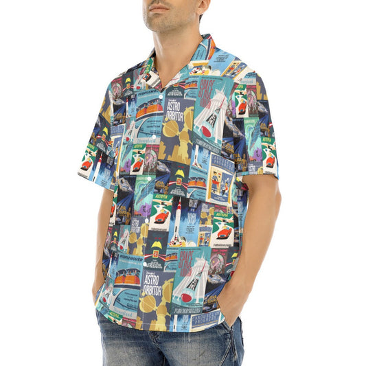 Vintage Tomorrow Ride Posters - Men's Hawaiian Button Up Shirt