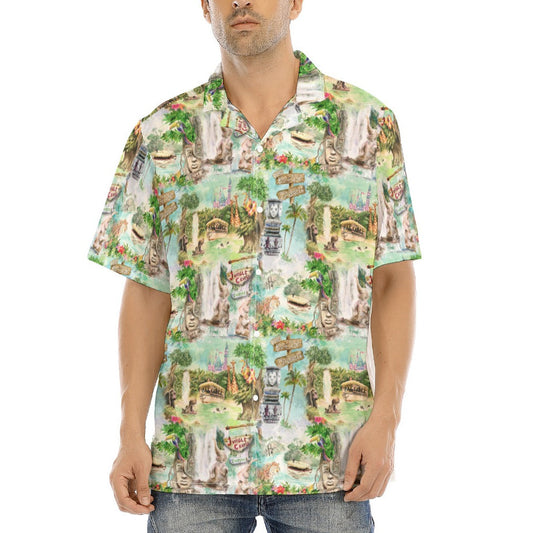 Jungle River Cruise - Men's Hawaiian Button Up Shirt