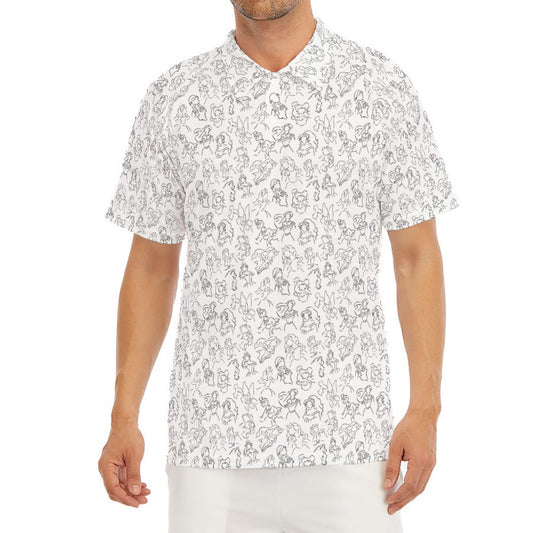 Monochrome Royal Silhouettes - Men's Polo Shirt