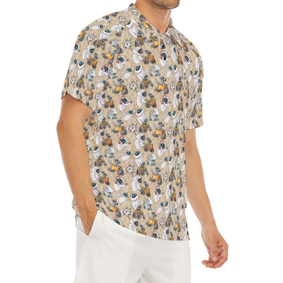 Robot Romance Sketched - Men's Polo Shirt