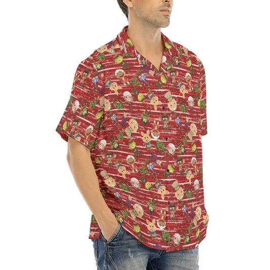 A Very Festive Puppet Christmas - Men's Hawaiian Button Up Shirt